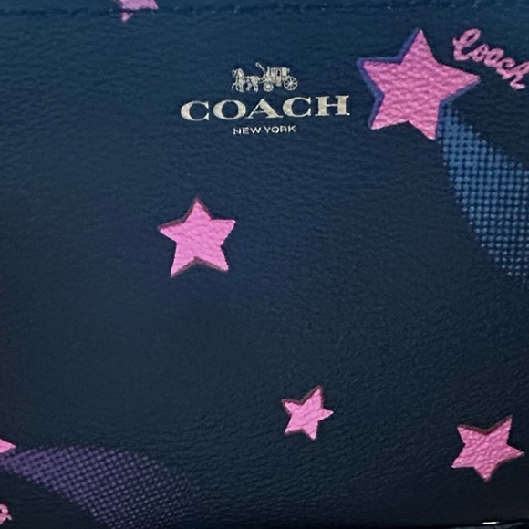 Coach Corner Zip Wristlet, Disco Star /Shooting Star Print ⭐️Verified Authentic - Picture 3 of 12